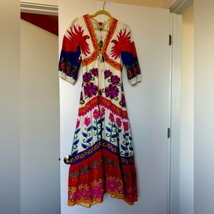 Farm Rio Off-White Vivid Garden Maxi Dress XS